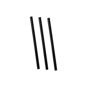 Pailles noir cocktail courtes 13.5cm-7mm (11D01)